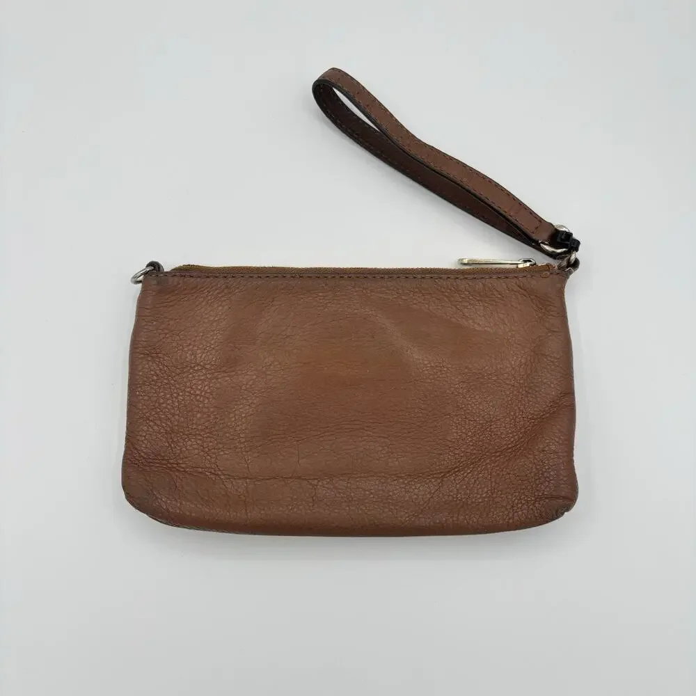 Michael Kors Jet Set Large Pebbled Leather Wristlet w/ Gold Tone Hardware